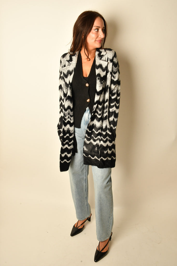 ZIG ZAG OPEN SWEATER COAT