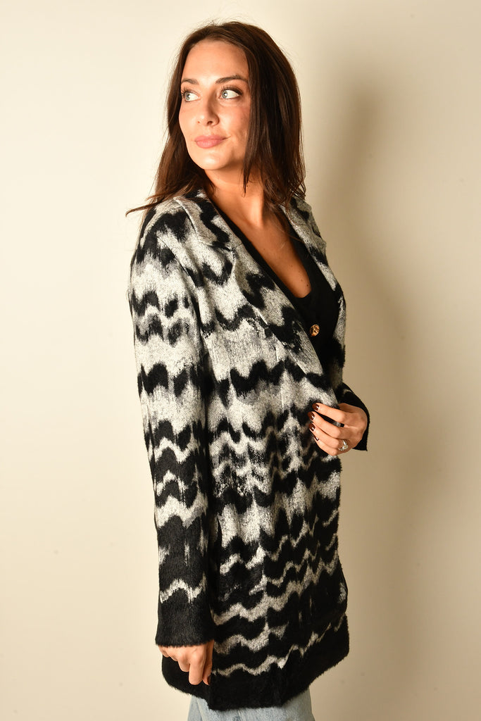 ZIG ZAG OPEN SWEATER COAT