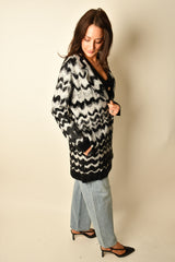 ZIG ZAG OPEN SWEATER COAT