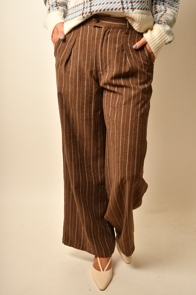 ALMA PINSTRIPE WIDE LEG PANT