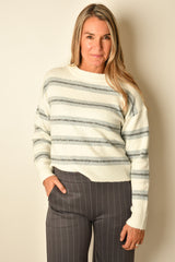 STRIPE CREWNECK SWEATER