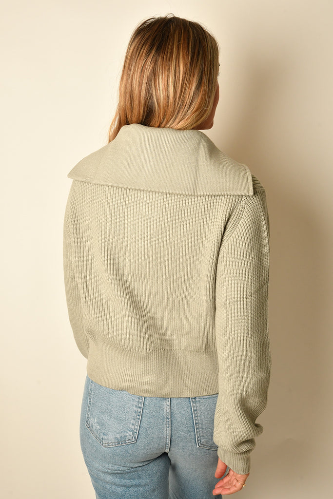 MAURA HALF ZIP RIB KNIT