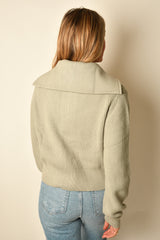 MAURA HALF ZIP RIB KNIT