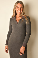 POLO DRESS SNAP SLIT