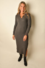 POLO DRESS SNAP SLIT