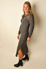 POLO DRESS SNAP SLIT