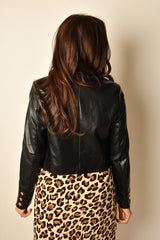 FAUX LEATHER CROP JACKET