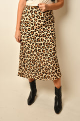 BIAS LEOPARD SKIRT