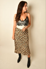 BIAS LEOPARD SKIRT
