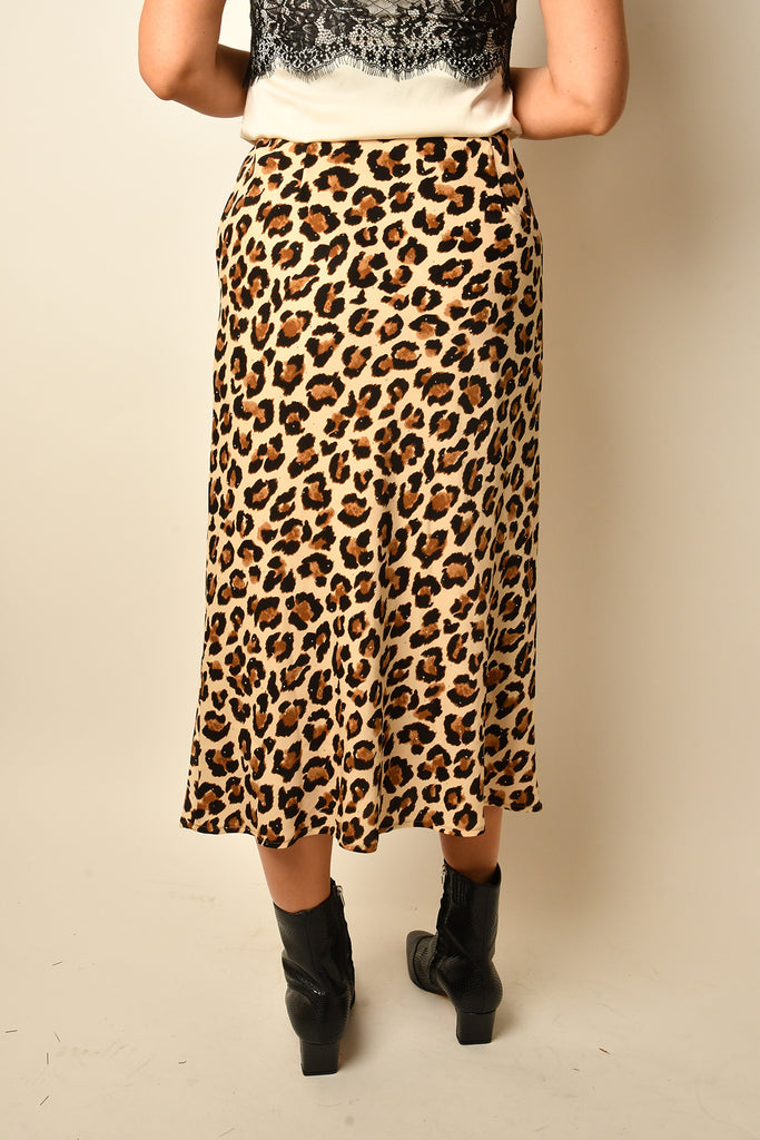 BIAS LEOPARD SKIRT