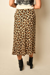 BIAS LEOPARD SKIRT