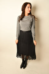 JEWELED NECK SWEATER