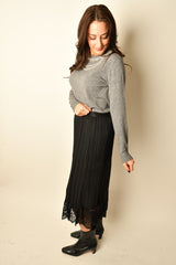 JEWELED NECK SWEATER