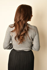 JEWELED NECK SWEATER