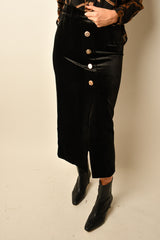 BUTTON VELVET SKIRT