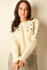 MONROE LEAF EMB SWEATER