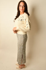 MONROE LEAF EMB SWEATER