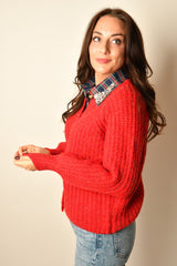 TEXT CREW NECK CARDIGAN