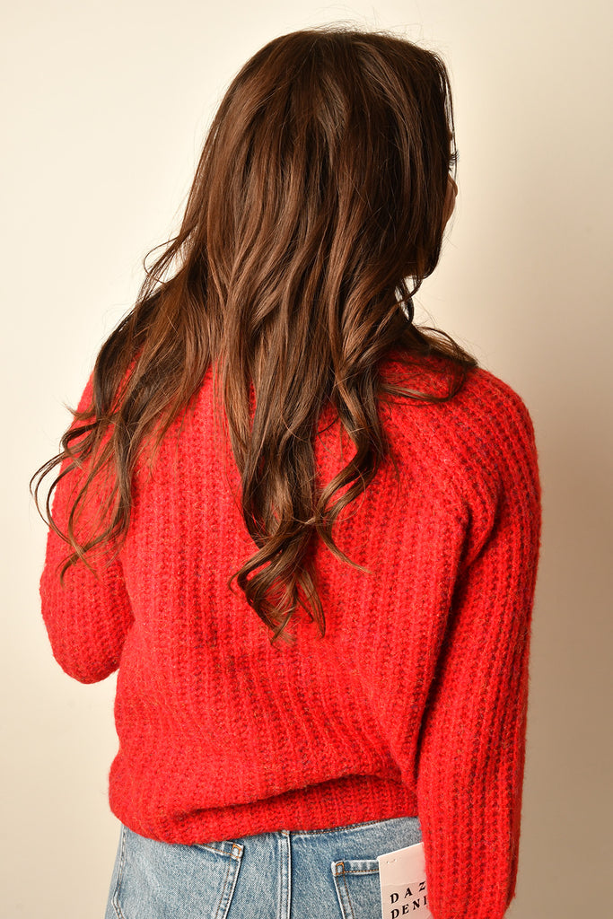 TEXT CREW NECK CARDIGAN