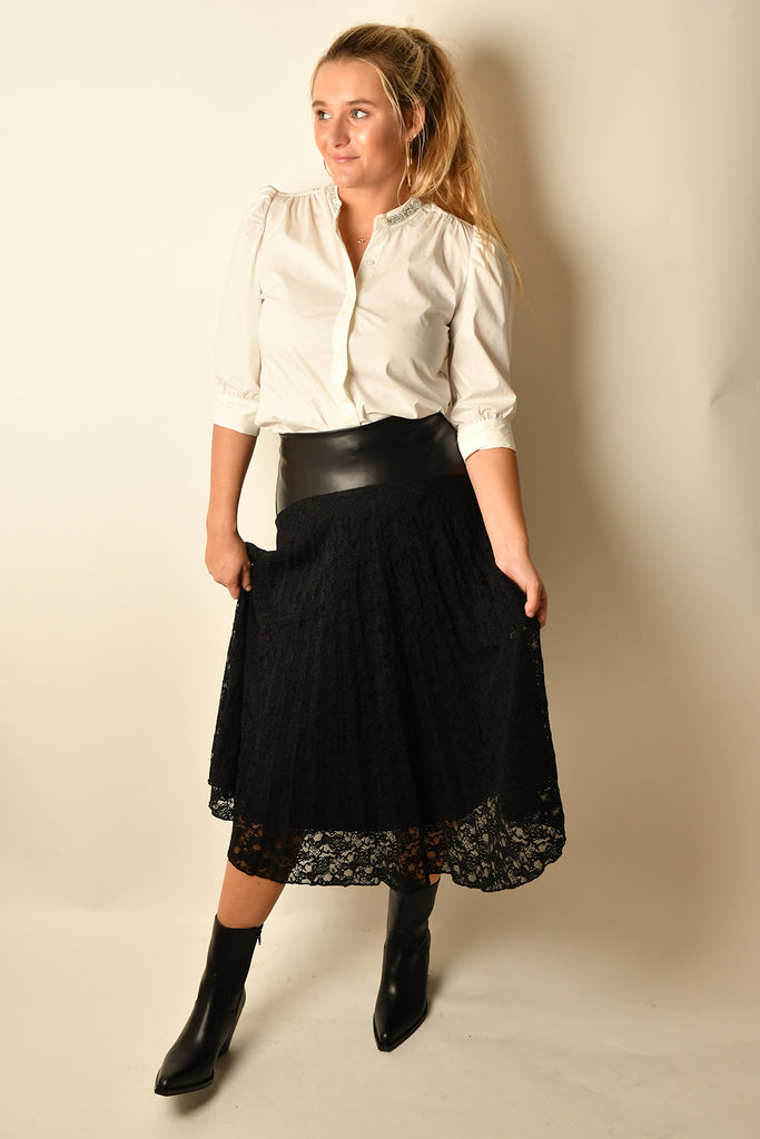 CAMILLE LACE MIDI SKIRT