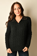 CHIARA LEATHER COLLAR SWTR