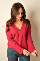 OVERLAP V-NECK TEE + colors