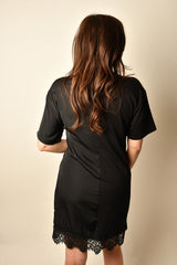 SATIN MIX T-SHIRT DRESS