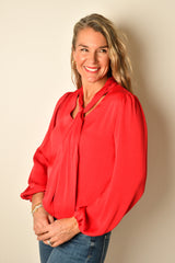 SATIN NECKTIE BLOUSE