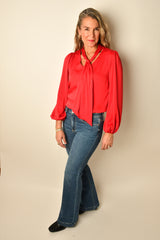 SATIN NECKTIE BLOUSE