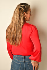 SATIN NECKTIE BLOUSE