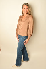 BRONZE PLEATED BLOUSE