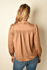 BRONZE PLEATED BLOUSE