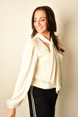 SATIN NECKTIE BLOUSE