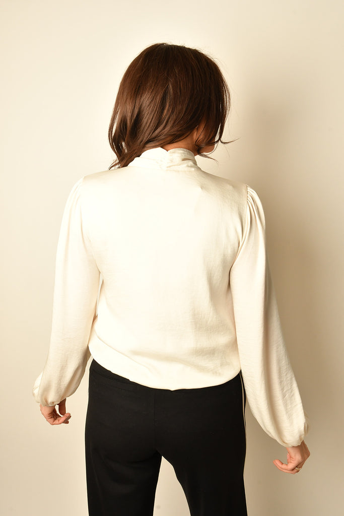 SATIN NECKTIE BLOUSE