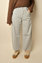 STRIPE BARREL JEAN