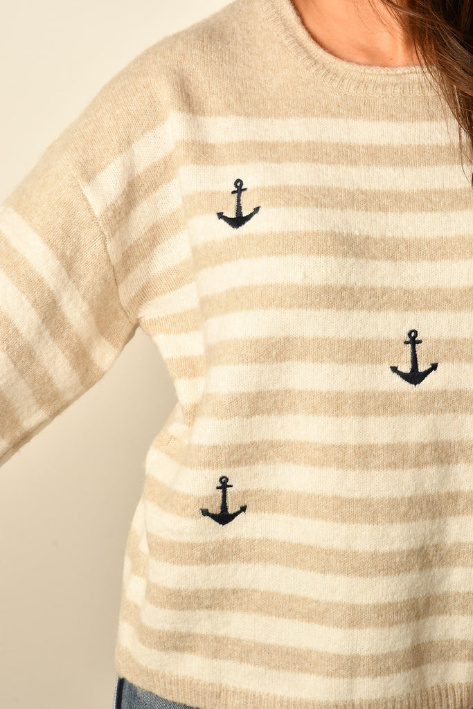 ANCHOR AWAY STRIPE SWEATER