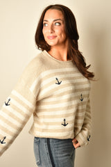 ANCHOR AWAY STRIPE SWEATER