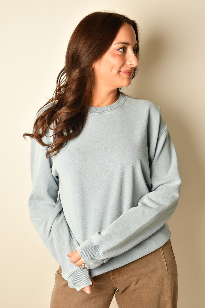 BOYFRIEND DENIM SWEATSHIRT