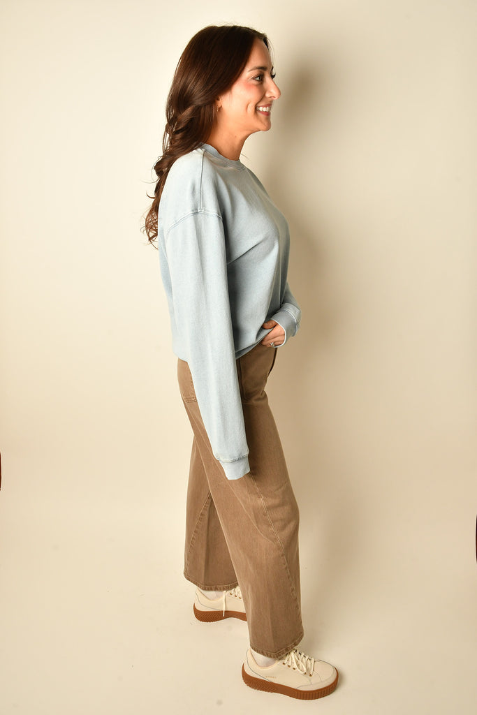 BOYFRIEND DENIM SWEATSHIRT