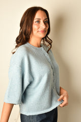 BUTTON DOWN SS SWEATER