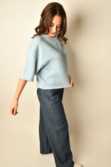 BUTTON DOWN SS SWEATER