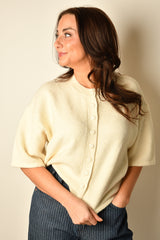 BUTTON DOWN SS SWEATER