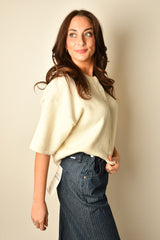 BUTTON DOWN SS SWEATER