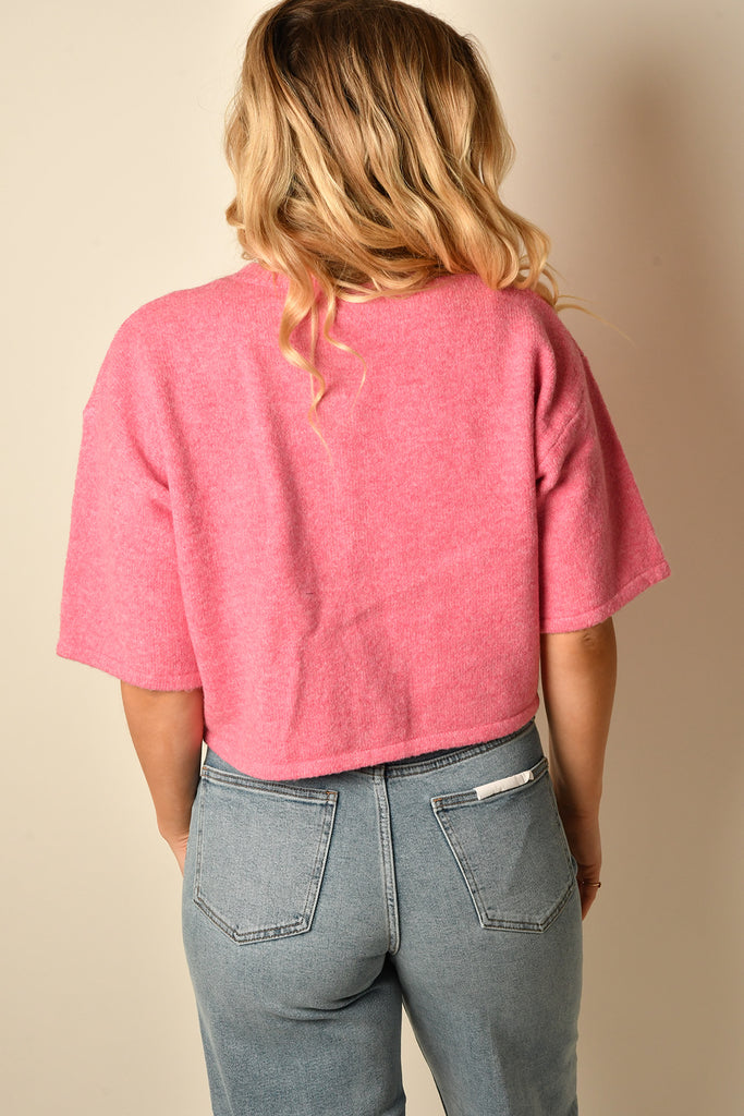 BUTTON DOWN SS SWEATER