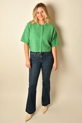 BUTTON DOWN SS SWEATER