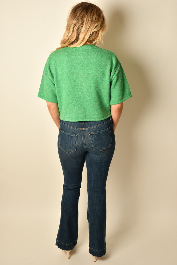 BUTTON DOWN SS SWEATER