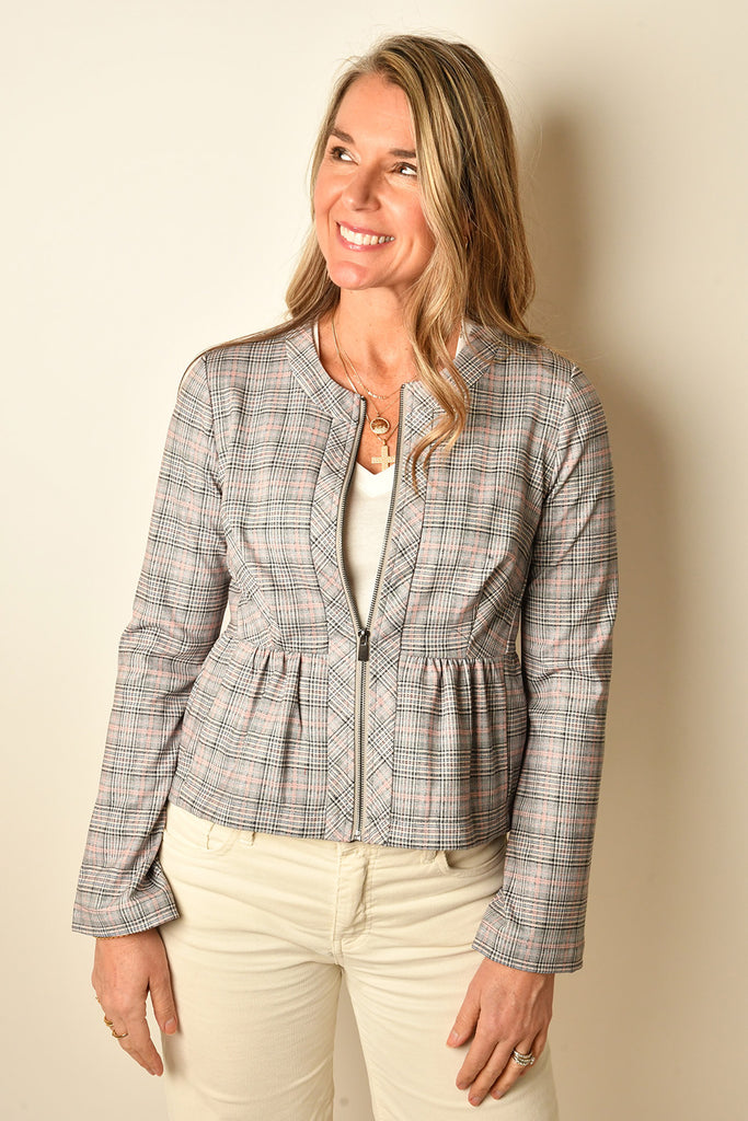 ZIP FRONT PEPLUM JACKET