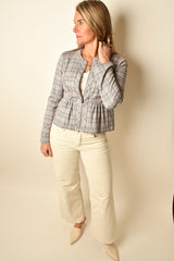 ZIP FRONT PEPLUM JACKET