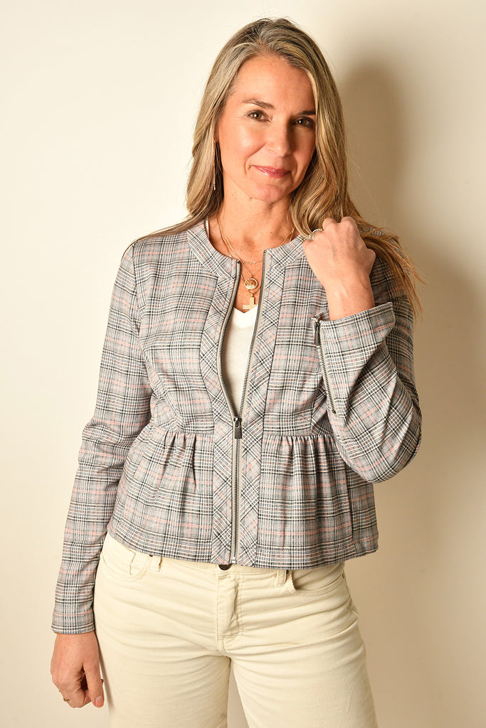 ZIP FRONT PEPLUM JACKET