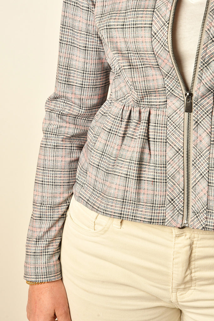 ZIP FRONT PEPLUM JACKET